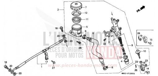 REAR BRAKE MASTER CYLINDER CBR1000FK de 1989